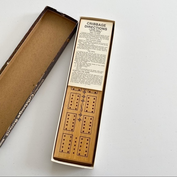 Vintage E.S. Lowe Cribbage Board #1503 With Original Box Pegs Instructions - Picture 4 of 10